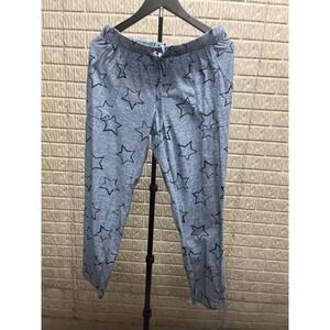 Los Angeles CA Womens‎ Star Print Lounge Pants Blue Heathered Knit Joggers S